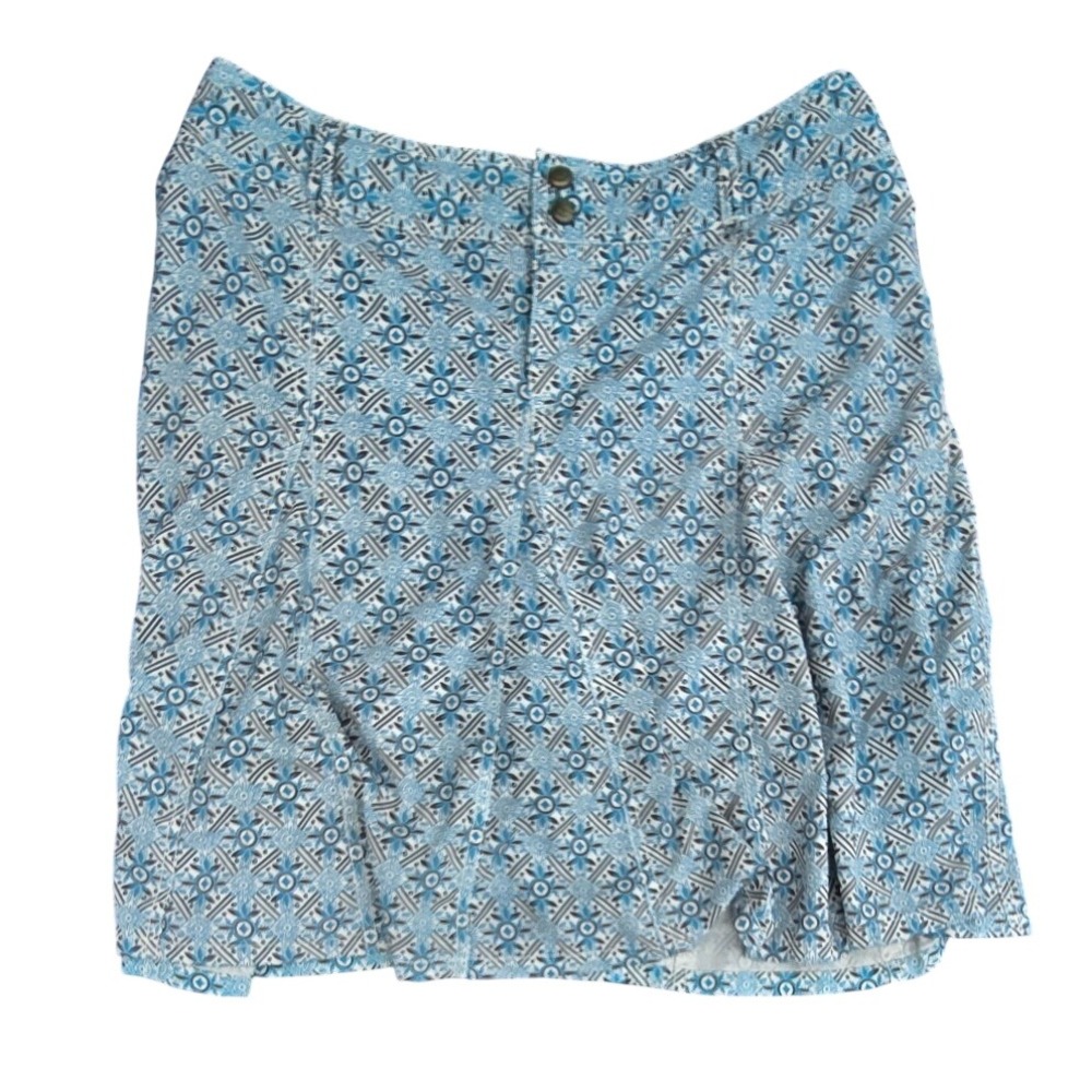 Athleta WHATEVER SKORT Blue Geometric Medallion Print Active see mez 10 M L T